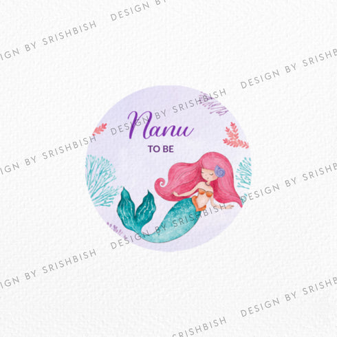 Custom Baby Shower Badge - Mermaid