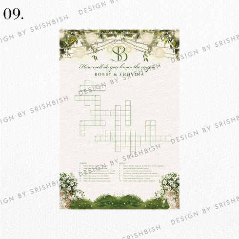 Crossword Puzzle Game Board