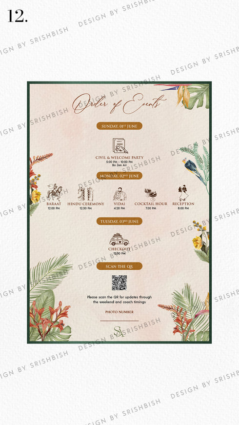Wedding Itinerary | A5 Size