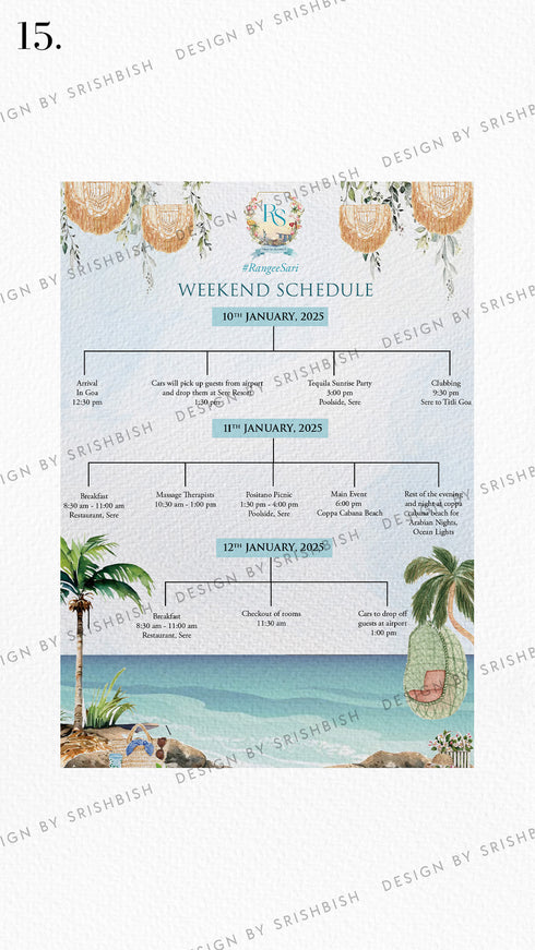 Wedding Itinerary | A5 Size