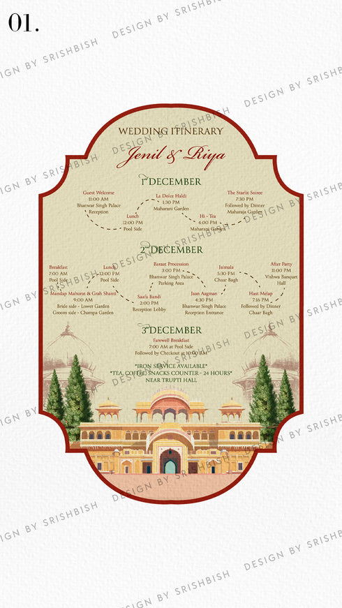 Wedding Itinerary | A5 Size