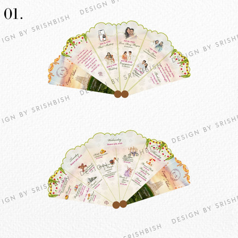 Wedding Itinerary | Chinese Fan with MDF