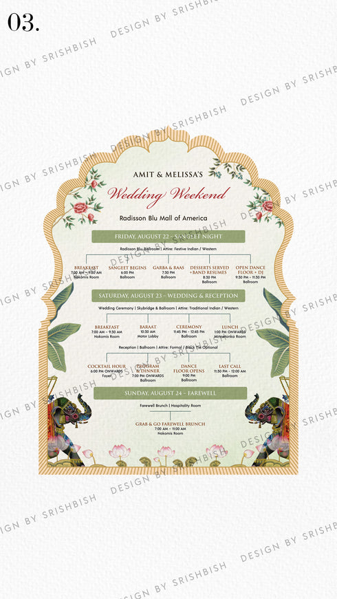 Wedding Itinerary | A5 Size