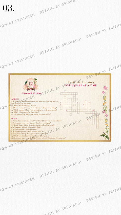 Crossword Puzzle Game Board