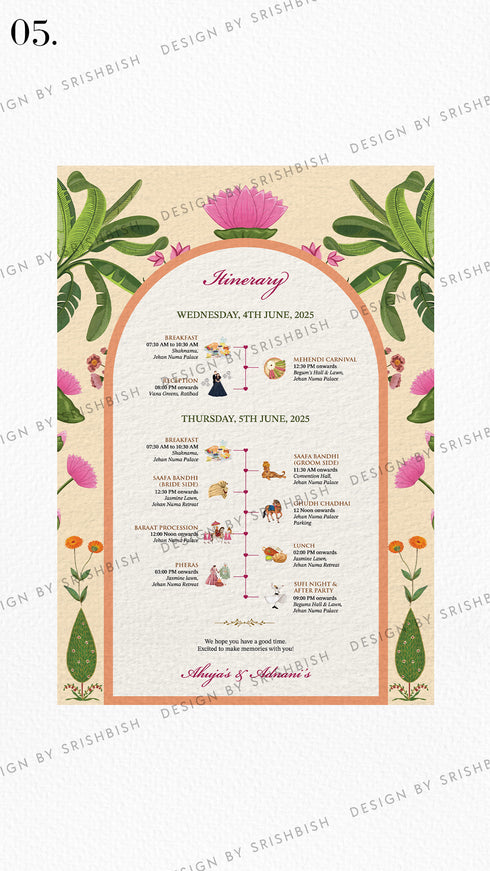 Wedding Itinerary | A5 Size