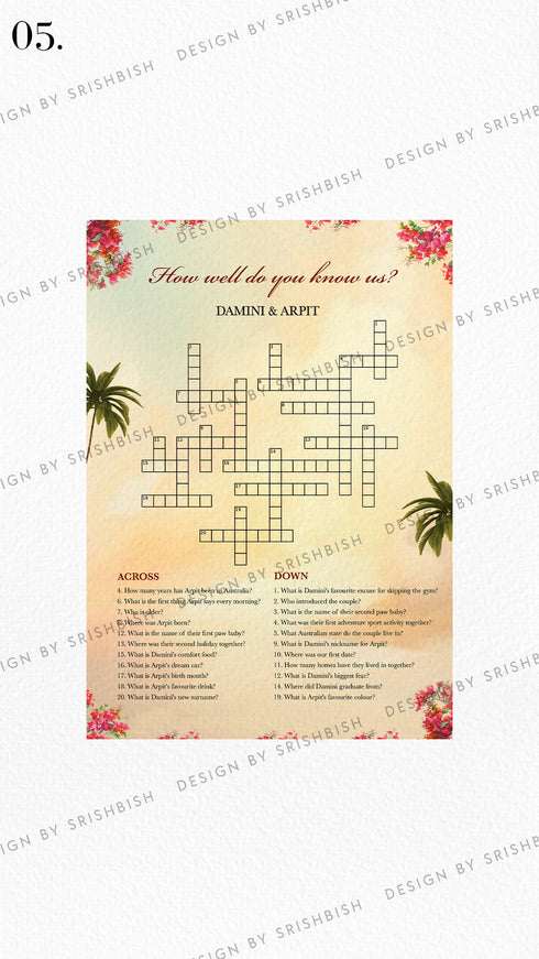 Crossword Puzzle Game Board