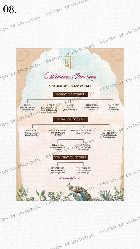 Wedding Itinerary | A5 Size