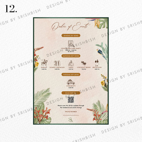 Wedding Itinerary | A5 Size