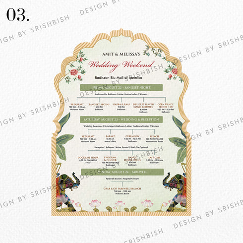 Wedding Itinerary | A5 Size