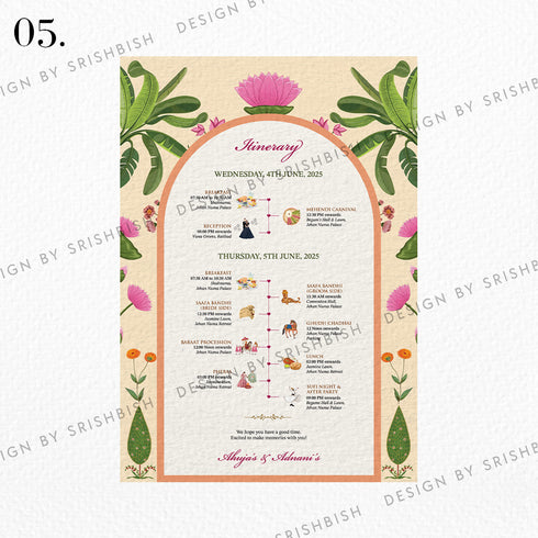 Wedding Itinerary | A5 Size