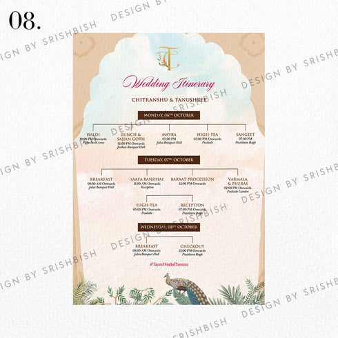 Wedding Itinerary | A5 Size