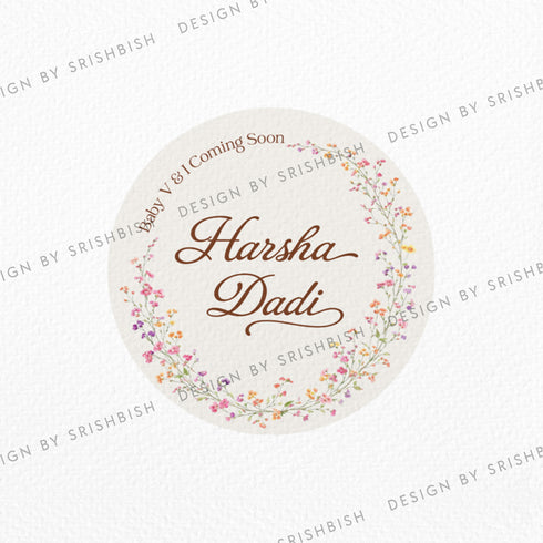 Custom Baby Shower Badge - Floral