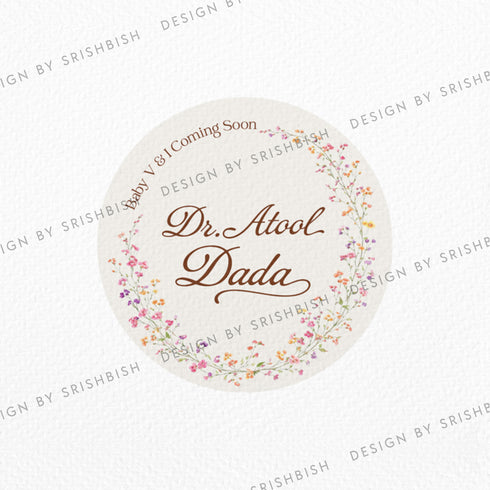 Custom Baby Shower Badge - Floral