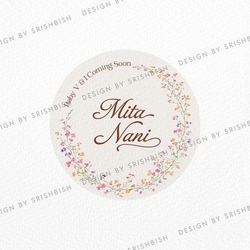 Custom Baby Shower Badge - Floral