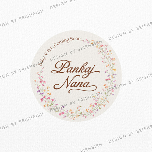 Custom Baby Shower Badge - Floral