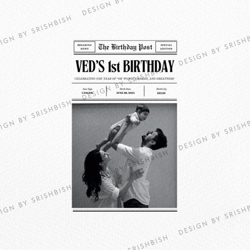 Baby Birthday Newspaper