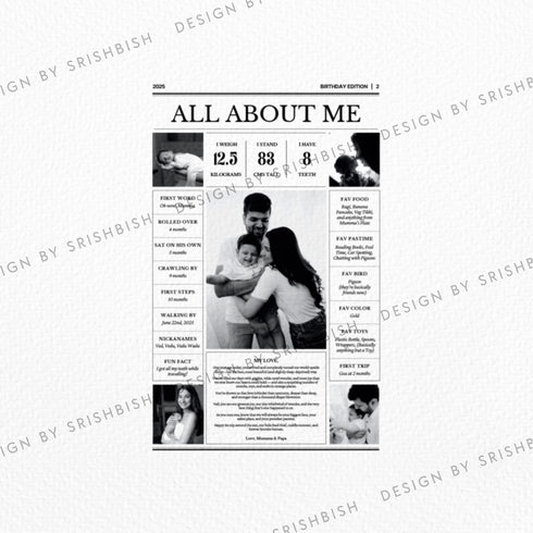 Baby Birthday Newspaper