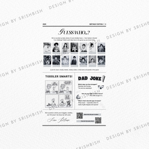 Baby Birthday Newspaper