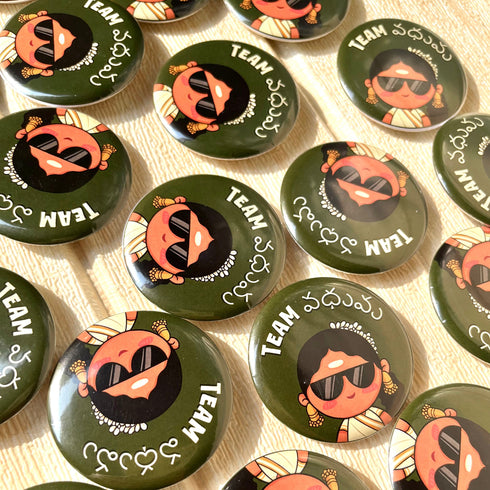 South Indian Wedding Badge - Team Bride (Badge + Magnet)