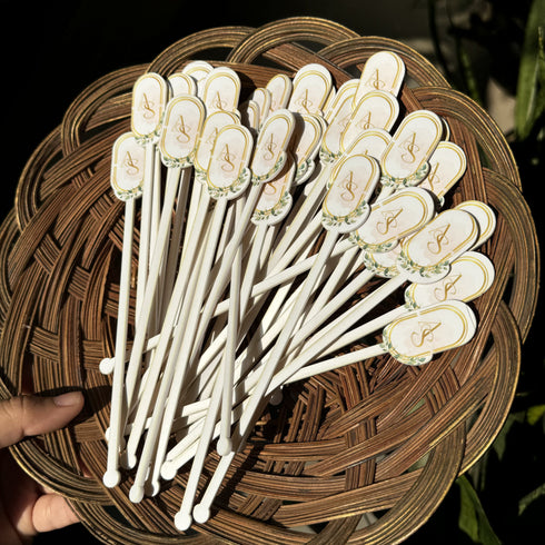 Custom Drink Stirrers - White