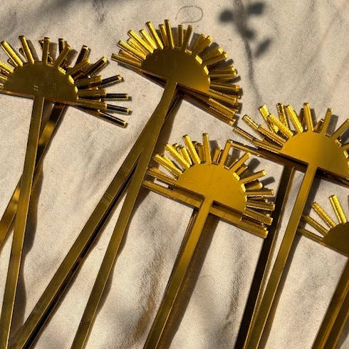 Sunburst Drink Stirrers – Metallic