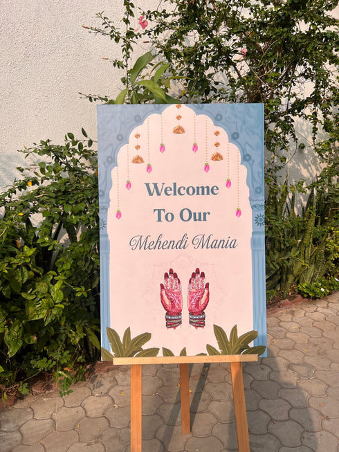 Mehendi Ceremony Welcome Board