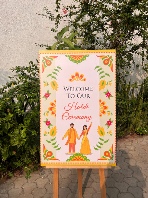 Haldi Ceremony Welcome Board