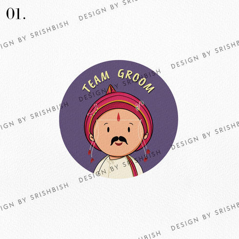 Marathi Wedding Badges - 2