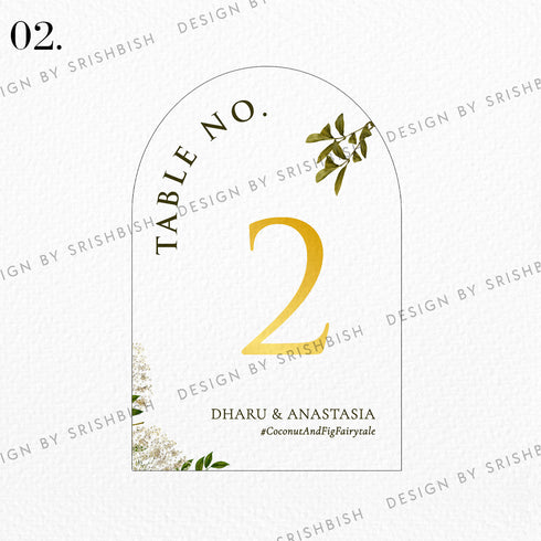 Table Numbers