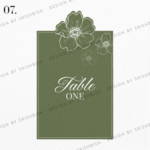 Table Numbers