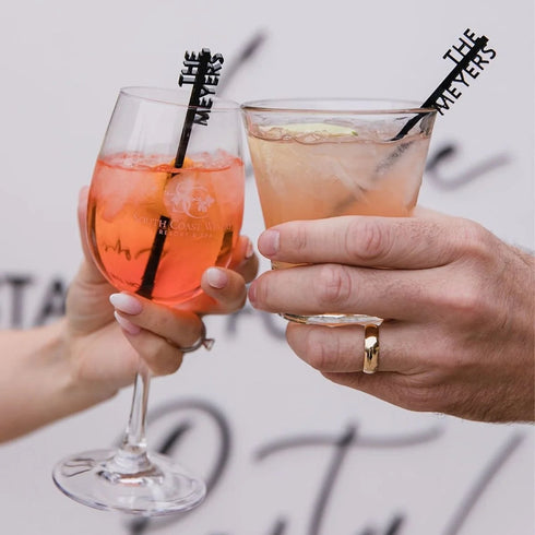 Custom Text Drink Stirrers - Black